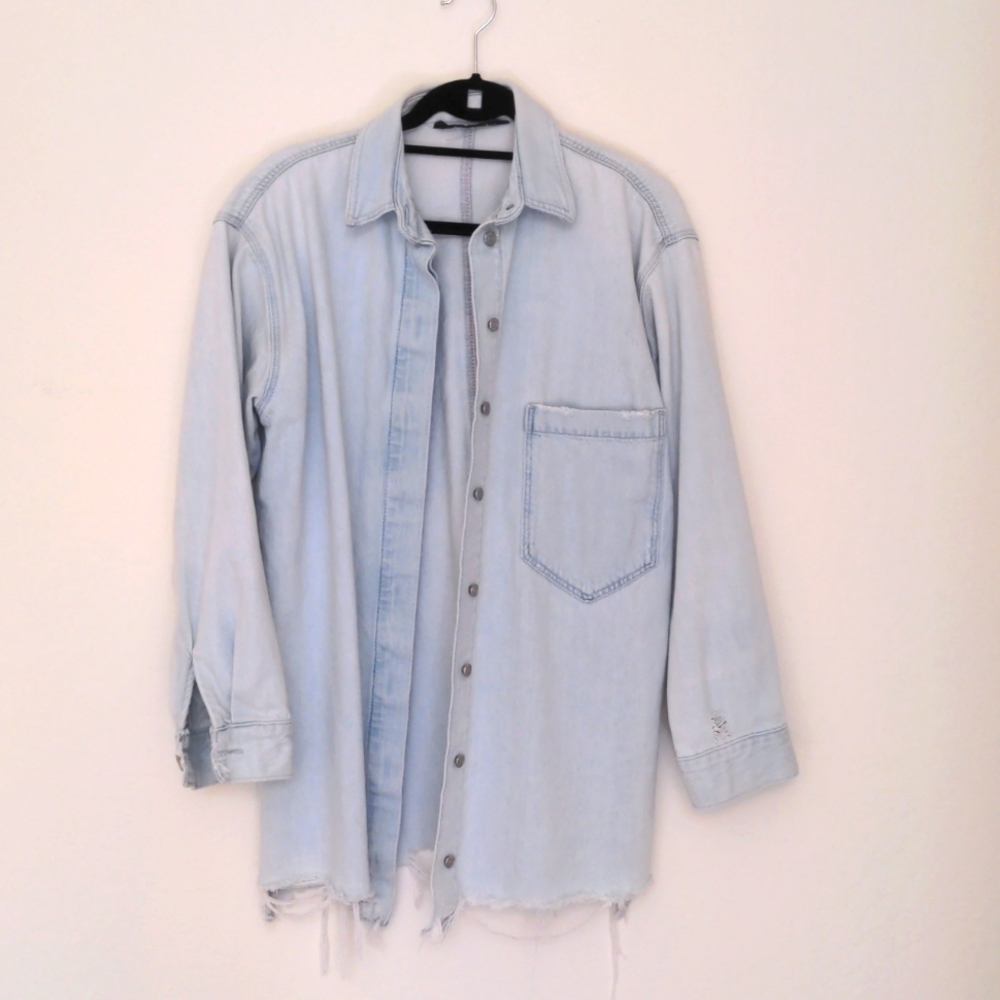 Zara Oversized Light Denim Shirt, S/M